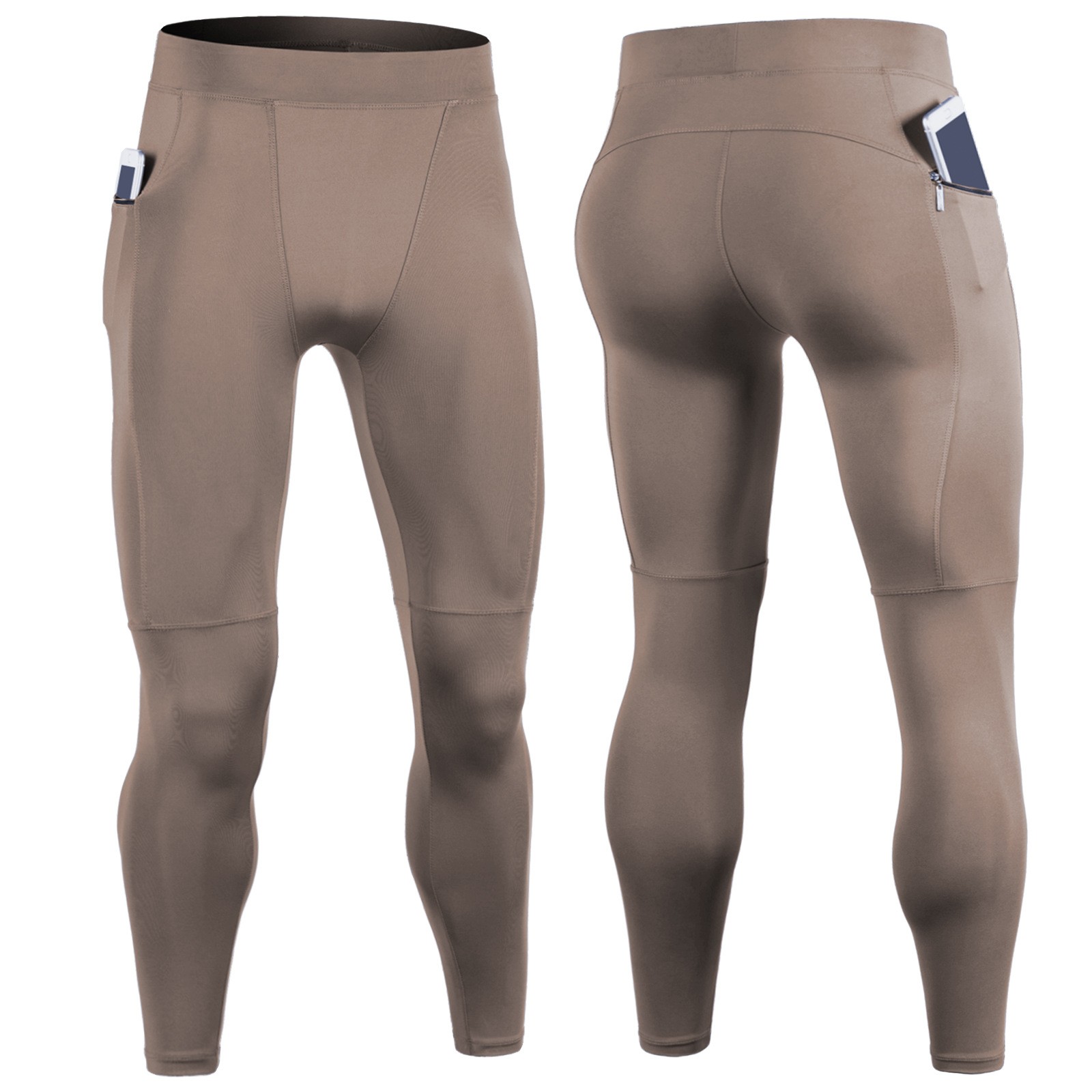 thumbnail image 2 of Pantalones de compresión para hombre - Pantalones cortos ajustados para correr y entrenar baloncesto - Poliéster elástico para hacer ejercicio, 2 of 4
